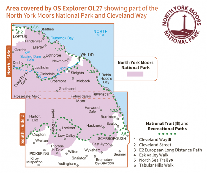 OS Explorer Active Map 27 - North York Moors - Eastern area-2